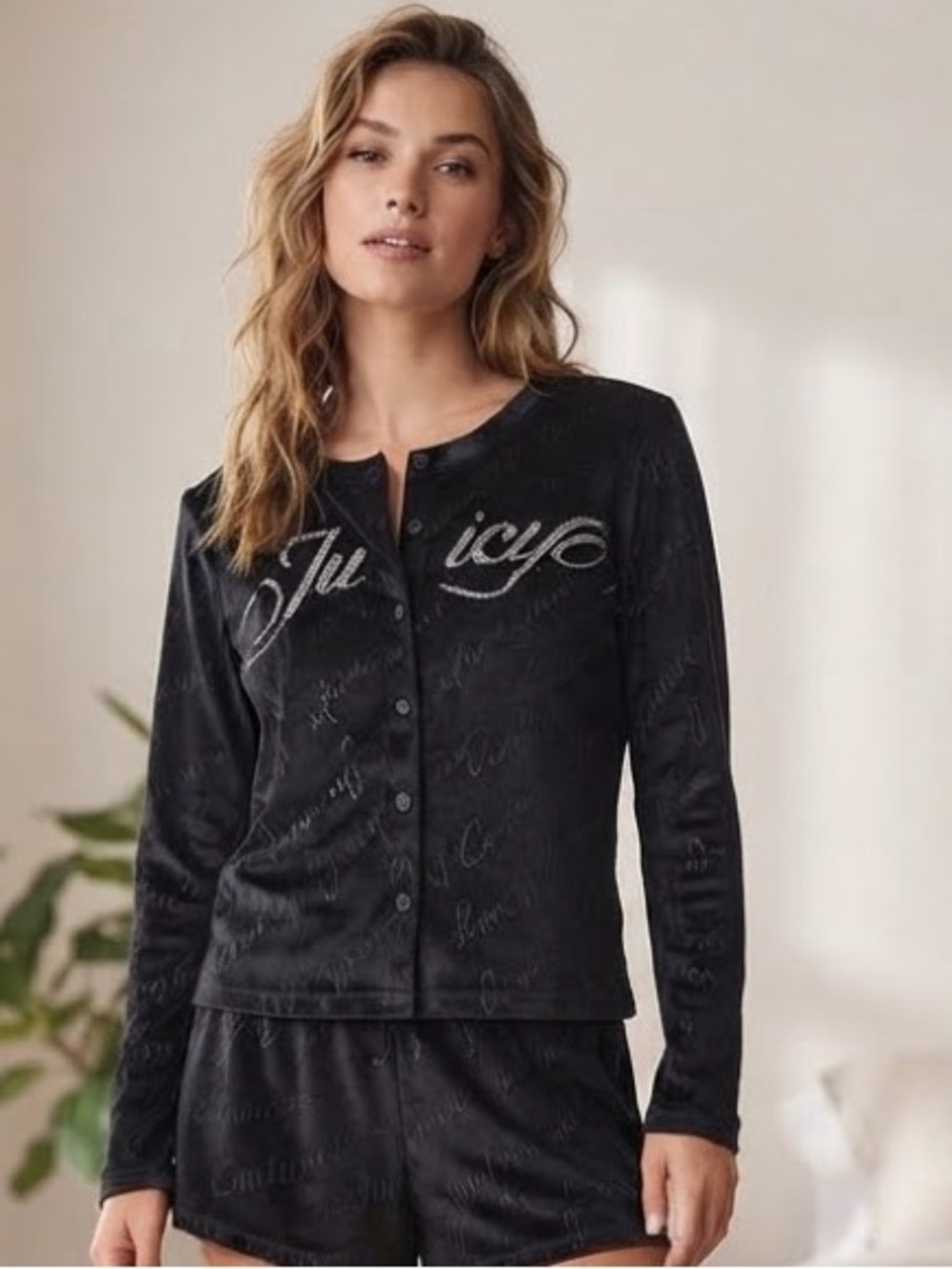 Juicy Couture Black Plush Sleep Shirt